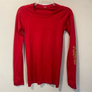 Lululemon Swiftly Tech 2.0 Rare Longsleeve Lunar Year Red Spellout
